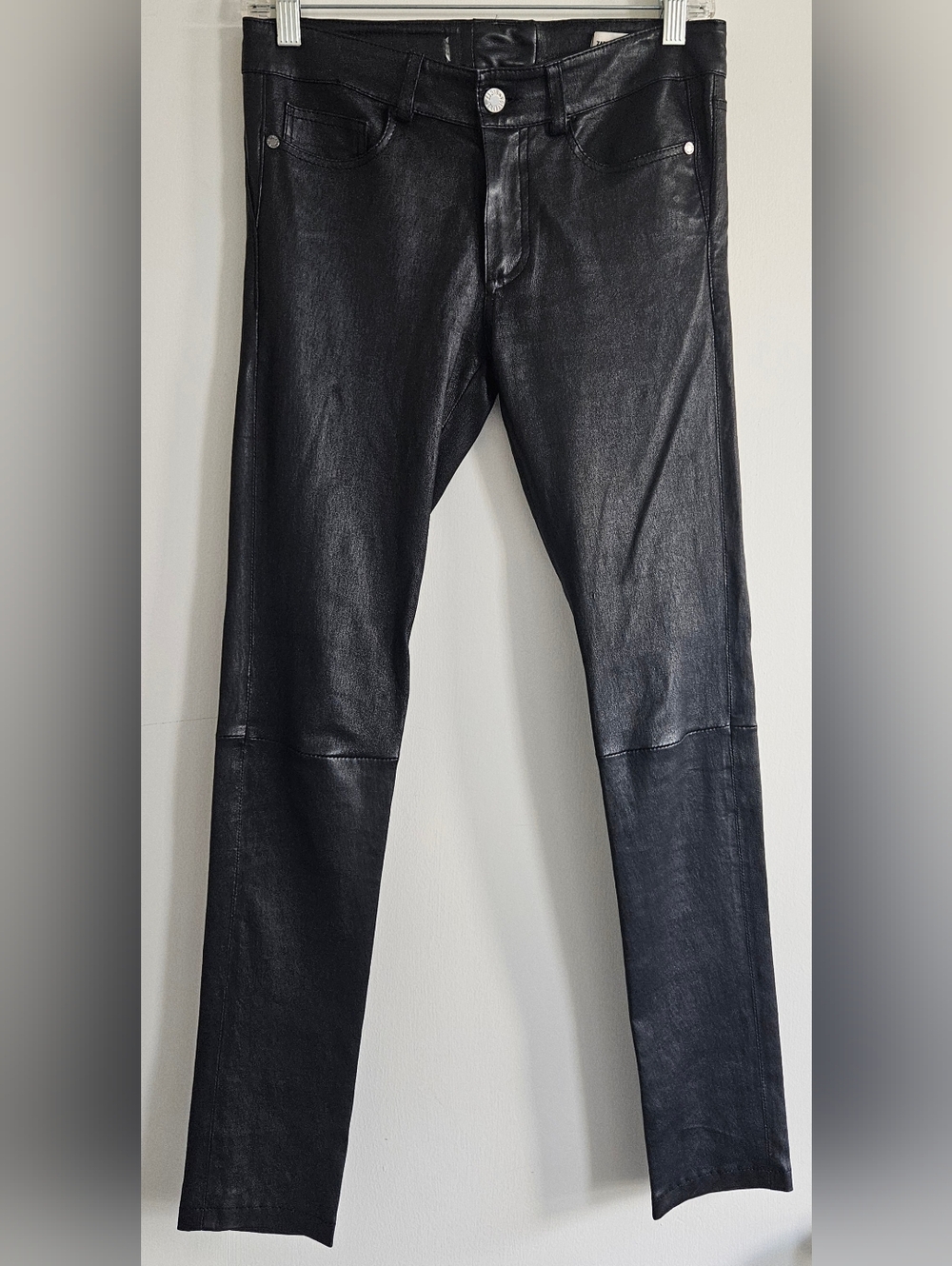 Zadig & Voltaire GENUINE LEATHER SKINNY POCKETS PANTS SIZE 28